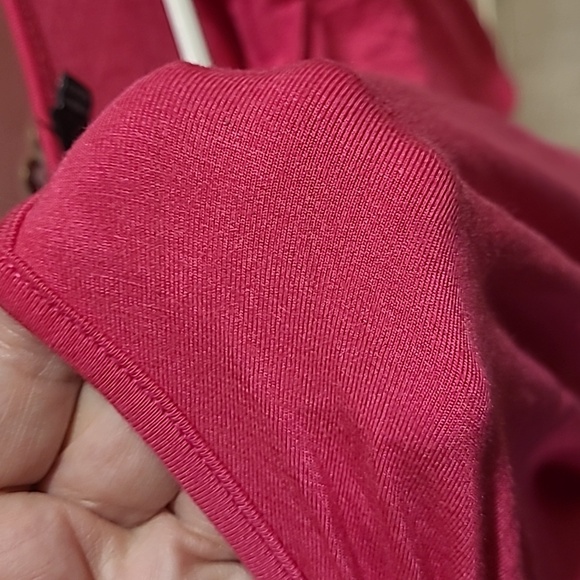 Studio Fuschia Button Down VNeck Tee - Picture 2 of 3